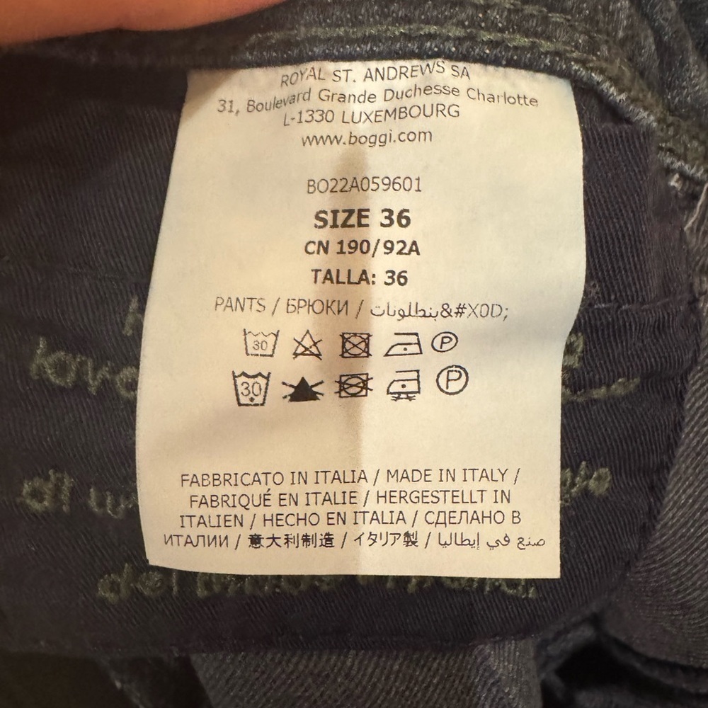Boggi Milano Dark Wash Claude Denim Jeans, size 36 - Picture 7 of 7